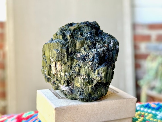 Green Cat's Eye Tourmaline, Self-Standing, 237g, Bicolor Tourmaline, New Find, Coronel Murta, Minas Gerais, Brazil V228