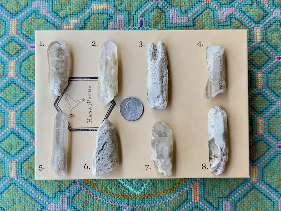 White Phantom Lodolite Quartz, Choose One of Eight Crystals with Snowy Kaolinite Inclusions, Minas Gerais, Brazil S058