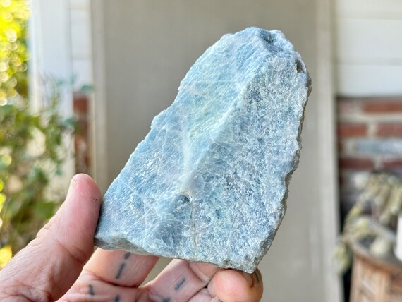 Aquamarine, Natural Formation, 339g, Throat Chakra Crystal for Self-Expression, Bahia, Brazil X976