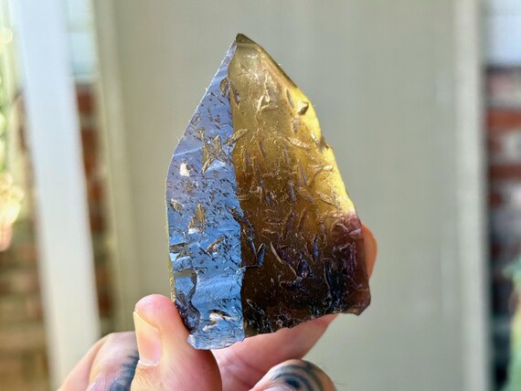 Pele's Dream Lemurian, Smoky Citrine, 102g, New Find, Shadow Work & Trauma Healing, Goias, Brazil A552