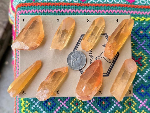 Tangerine Lemurian Quartz, Choose ONE of Eight, Sacral & Solar Plexus Chakra, Serra do Cabral, Minas Gerais, Brazil A756