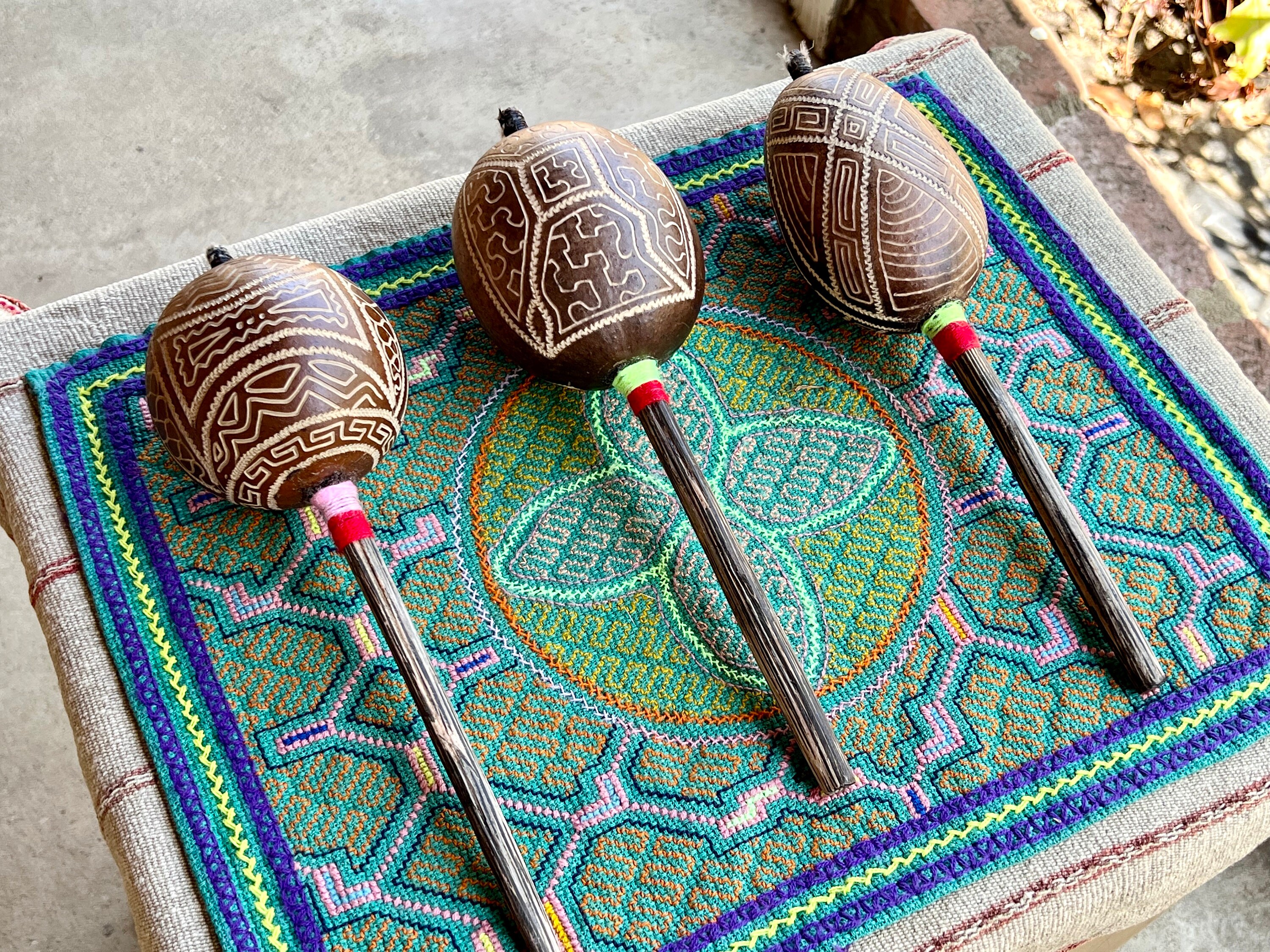Peru Rattle Shipibo Gourd Rattle from the Peruvian Amazon, Traditional Shaman ...