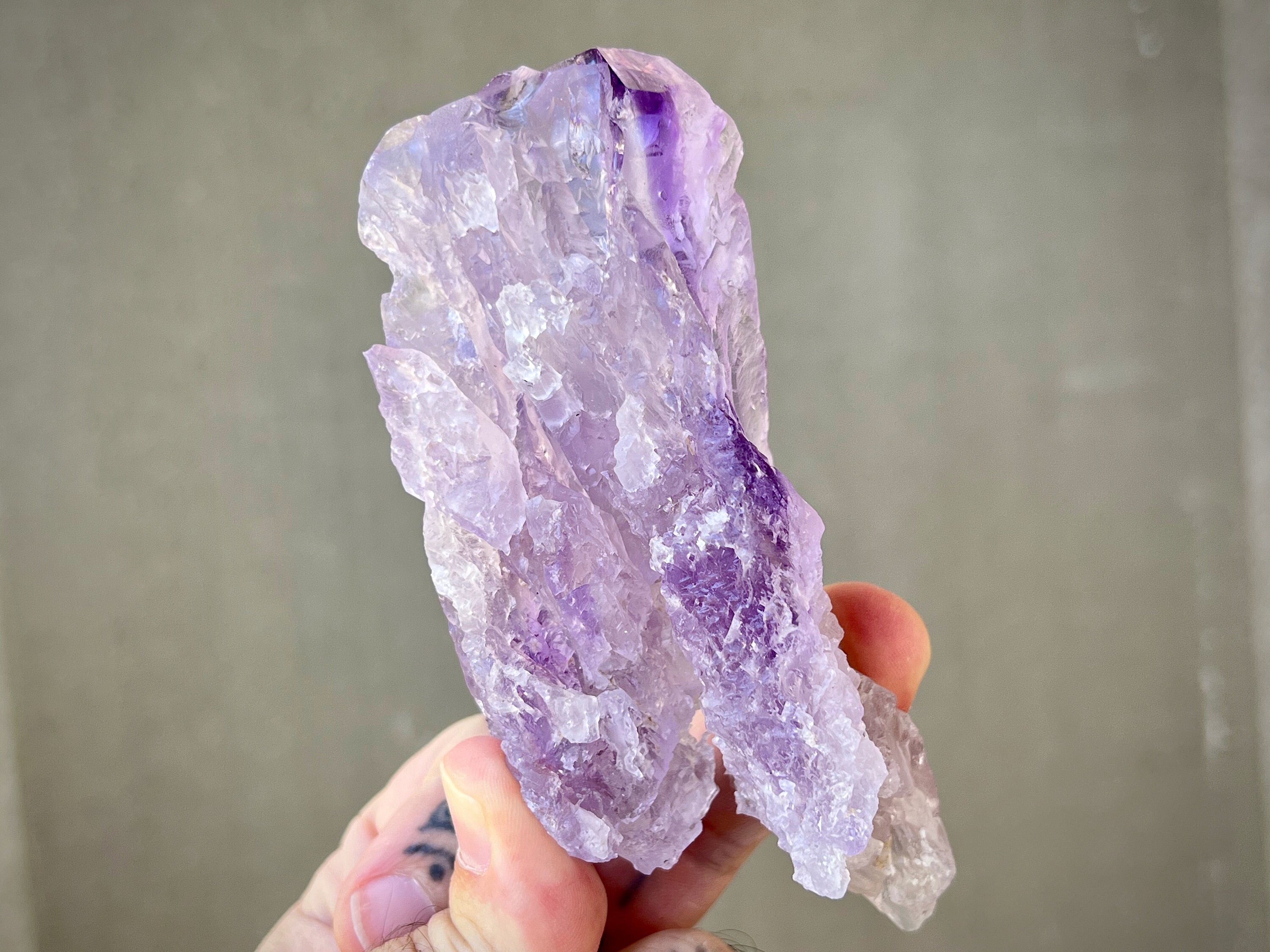 Lemurian Amethyst Crystal with Hydrothermal Etchings, Rare Old Find ...