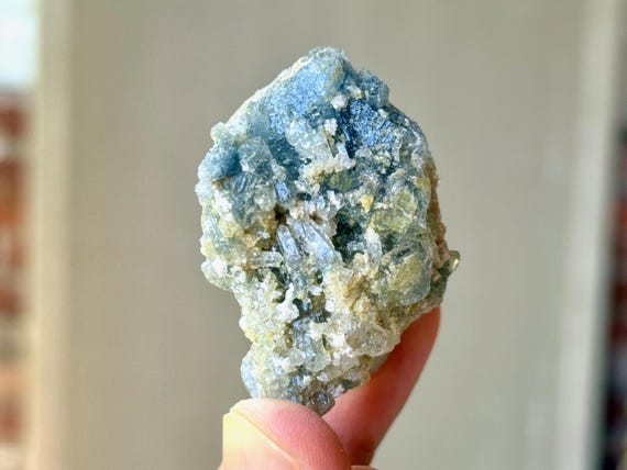 Indicolite Quartz, Blue Tourmaline Inclusion, 52g, New Find, Psychic Ability & Mediumship, Jenipapo, Minas Gerais, Brazil T200
