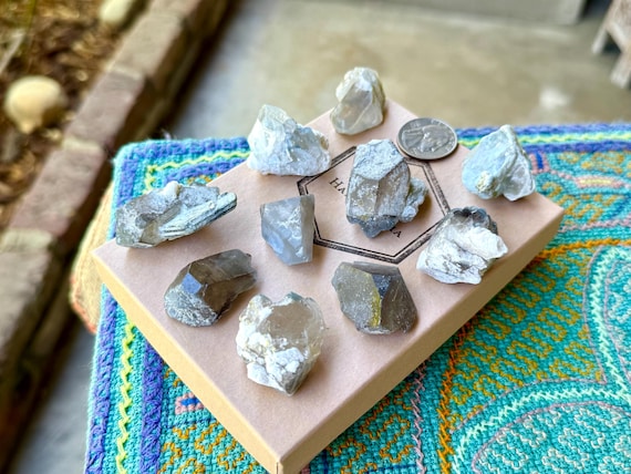 Indicolite Quartz Lot, Blue Tourmaline Inclusions, 10 pcs, Old Find, Clairvoyance & Mediumship, Afghanistan T459
