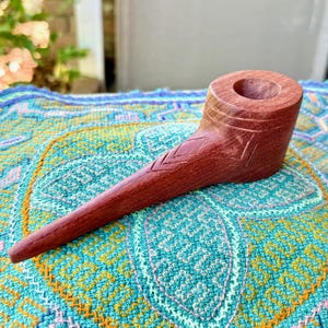 Shaman Pipe, Traditional Hand-Carved Tobacco Pipe for Shamanic Ceremony, Made by Betson Macawashi in Pucallpa, Peru