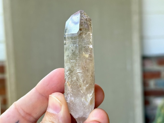 Lodolite Phantom Quartz with Time Link, Water Clear, 65g, New Find, Diamantina, Minas Gerais, Brazil T420