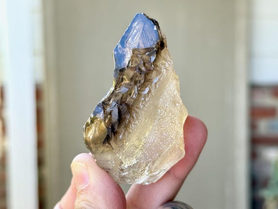 Elestial Smoky Citrine, Jacare Quartz, 112g, New Find, Manifestation & Creativity, Aracuai, Minas Gerais, Brazil T939