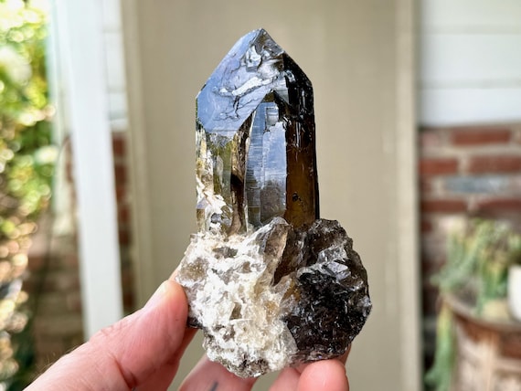 Smoky Cathedral Quartz, Citrine Inclusion, 393g, New Find, Root Chakra, Minas Gerais, Brazil W341