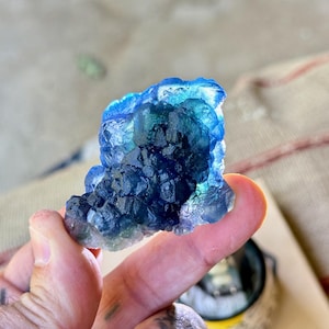 Fluorita de Arándano, Totalmente Natural, 87 g, Nuevo Hallazgo, Máxima Calidad, Energía Calmante, Mongolia Interior W596