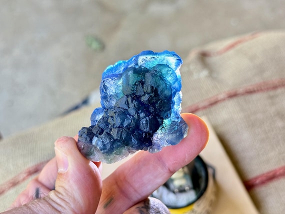 Blueberry Fluorite from Inner Mongolia, 87g, New Find, Highest Quality with Vibrant Indigo Blue Hues, Calming Energy W596