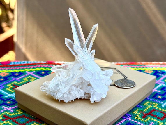 Laser Quartz Cluster, AAA Water Clear, 108g, Energetic Clearing, Diamantina, Minas Gerais, Brazil V732
