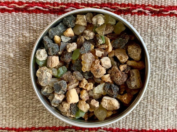 Forest Blend Incense Resin with Pine, Cedar, Dragon's Blood and Mayan Copal, Woodsy Earthy Incense, House Clearing, Purification