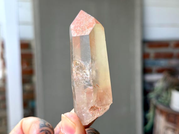 Lemurian Quartz, Red Hematite Inclusion, 128g, Serra do Cabral, Minas Gerais, Brazil B401