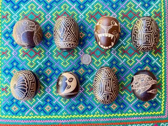 Shaman Rattle, Traditional Shipibo Gourd Shaker, Choose ONE of Eight, Handmade in Iquitos, Peru