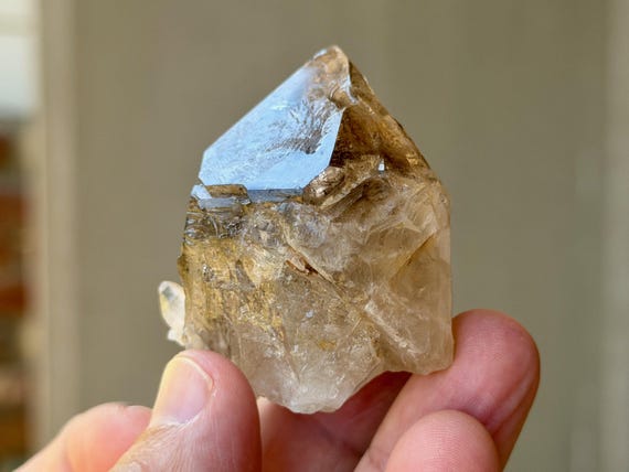 Smoky Elestial Phantom Quartz, Self-Standing, 108g, New Find, Aracuai, Minas Gerais, Brazil B458