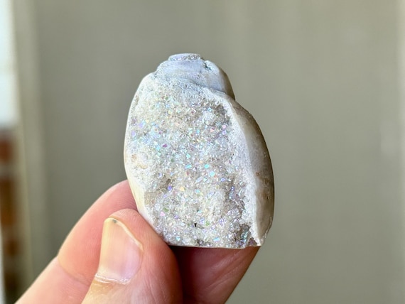 Angel Aura Quartz Seashell, 29g, Opal Aura Druzy Shell, Angelic Guides, Peace & Relaxation T750