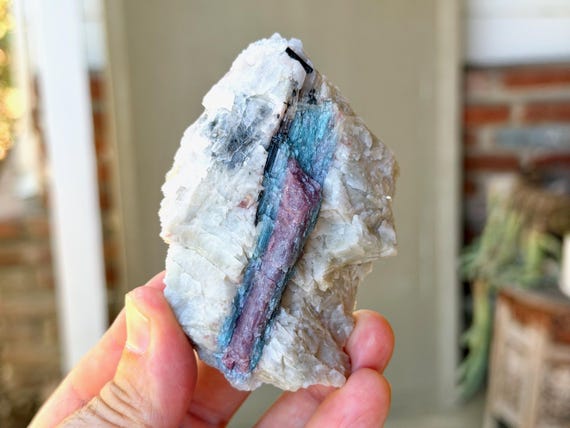 Paraiba Tourmaline & Albite, Bicolor Pink and Blue, 232g, New Find, Rio Grande Del Norte, Brazil V654