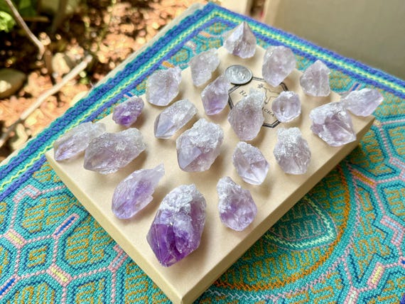 Amethyst Dissolution Quartz Lot, 20 Pieces (500g), New Find, High-Grade, Hydrothermally Etched, Root Amethyst, Bahia, Brazil WS124
