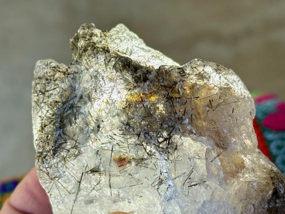 Quartz with Dravite Brown Tourmaline, 315g, Root Chakra, Shadow Work & Shamanic Healing, Piaui, Brazil V099