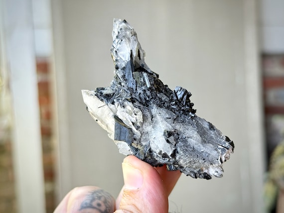 Black Tourmaline Quartz, 90g, New Find, Grounding and Protection, Root Chakra, Shigar Valley, Pakistan R206