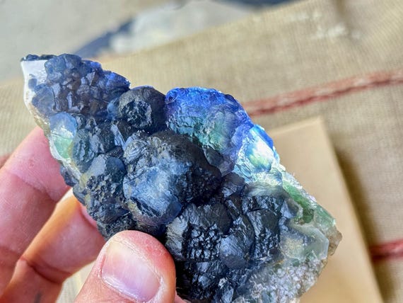 Blueberry Fluorite from Inner Mongolia, 266g, New Find, Highest Quality with Vibrant Indigo Blue Hues, Calming Energy W595