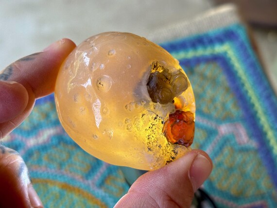 Enhydro Agate with Ancient Moving Water, 124g, Earth and Water Elements, Ocean Agate for Stability and Self-Reliance, Brazil T197