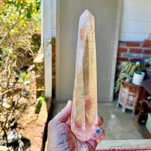 Pink Lemurian Starbrary Quartz, Double Terminated, 1.5 Kilo, AAA Water Clear, Crown Chakra Activation Crystal, Goias, Brazil W792