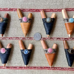 Kuripe Pipe, Traditional Wooden Kuripe with Gemstone, Choose ONE of Eight, Handcrafted Shamanic Self-Applicator Pipe