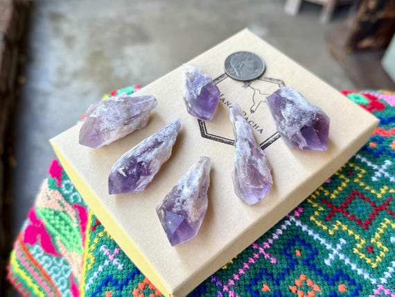 Root Amethyst, 6 pcs, Polished Facets, Third Eye & Crown Chakra, Bahia, Brazil T868