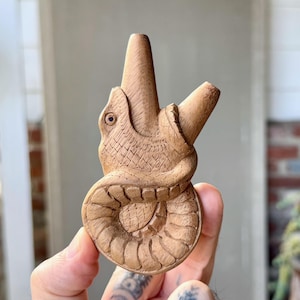 Snake Kuripe, Carved Wooden Serpent, Shamanic Applicator Pipe, Handcrafted from Solid Native Tropical Hardwood