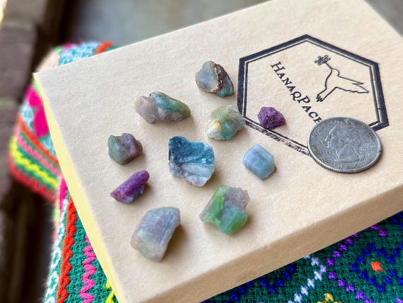 Paraiba Tourmaline Lot, 10 pcs (17g), Bicolor Blue, Pink & Green, Rio Grande Del Norte, Brazil A353