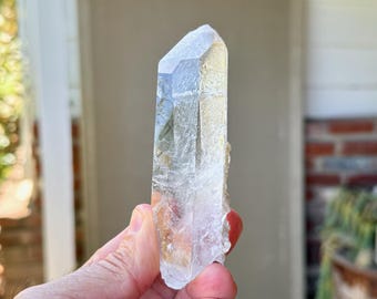 希少な両終端熱水エッチング水晶、三方晶系レコードキーパー付き