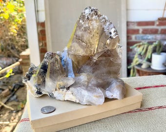 ブラジル、ミナスジェライス産の天然シトリンとトルマリン - Etsy 日本
