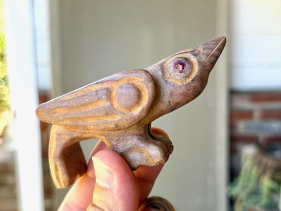 Hummingbird Statue, Incan Hummingbird Totem, Hand Carved from Native Ausungate Stone, Sacred Valley, Peru