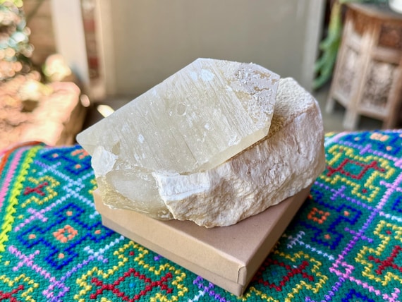 Citrine & Feldspsar, Self-Standing, 791g, Manifestation and Creativity, Minas Gerais, Brazil W728