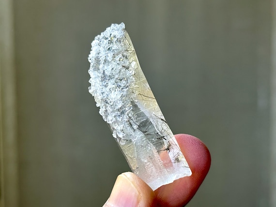 Black Tourmaline Quartz, Water Clear & Self-Healed, 29g, Diamantina, Minas Gerais, Brazil T909