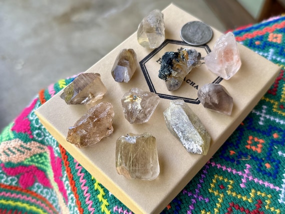 Golden Rutile Quartz Lot, 10 pcs, Conductor Amplifier Crystals, Novo Horizonte, Bahia, Brazil A587