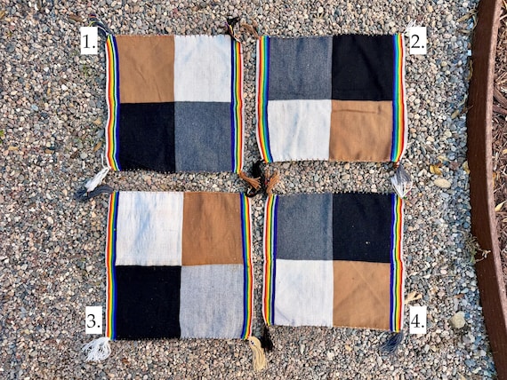 Unkuña Shamanic Manta Cloth, 15" x 15," Small Q'ero Mesa Cloth, Handmade in Peru