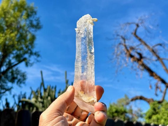 Laser Quartz, Water Clear & Black Tourmaline Inclusions, 214g, Diamantina, Minas Gerais, Brazil A215