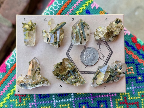 Green Epidote Quartz, Choose ONE of Seven, Spiritual Growth, Interdimensional Contact, Minas Gerais, Brazil B169