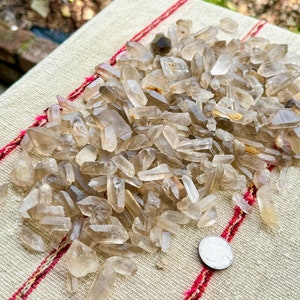 Smoky Quartz Lot, 300 Pieces (1.1 Kilo) of Small & Mixed Size Smoky Quartz Points, For Crystal Grid or Jewelry, Minas Gerais, Brazil WS115