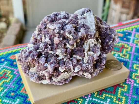 Purple Lepidolite & Orthoclase Feldspar, Self-Standing, 1.2 Kilo, Energy Balancing Crystal, Calming Energy, Minas Gerais, Brazil W717
