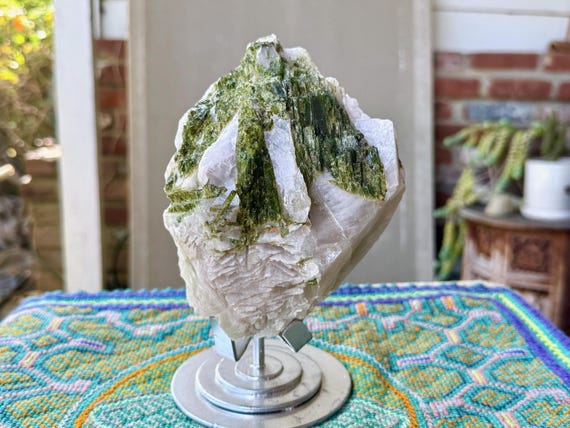 Green Tourmaline Quartz, 1.9 Kilo, Heart Chakra, Purification and Connection to Nature Spirits, Minas Gerais, Brazil X223