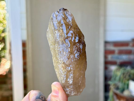 Elestial Smoky Citrine, Jacare Textures, 222g, New Find, Manifestation & Creativity, Aracuai, Minas Gerais, Brazil T863