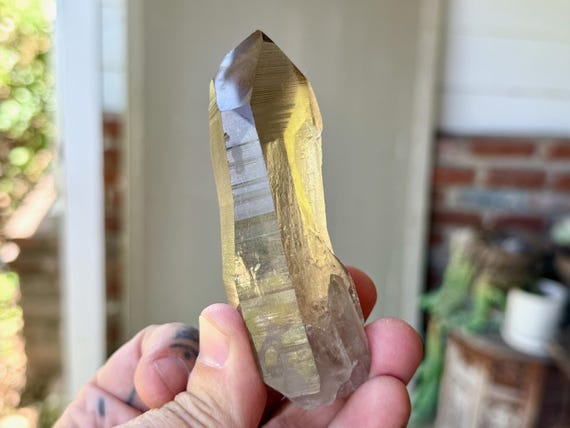 Blue Needle Smoky Lemurian Quartz, Channeling Formation, Semi-Polished, 154g, New Find, Bahia, Brazil B020