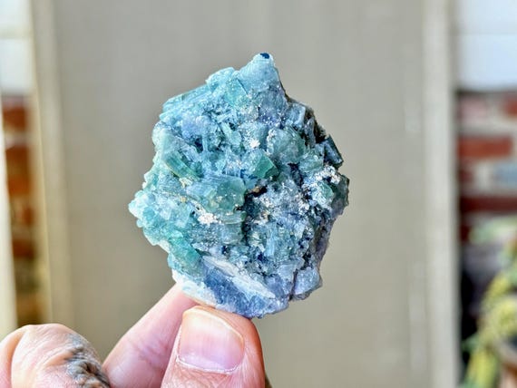 Blue and Green Tourmaline Cluster, 82g, New Find, São José do Safira, Minas Gerais, Brazil R874