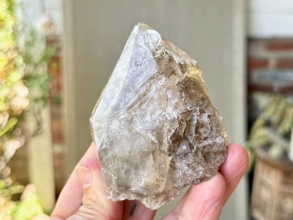Elestial Smoky Quartz, Fenstered Growth Habit, 243g, Old Find, Aracuai, Minas Gerais, Brazil W313