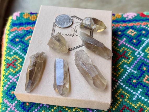 Smoky Lemurian Quartz Lot, 6 pcs, New Find, Serra do Cabral, Minas Gerais, Brazil B128