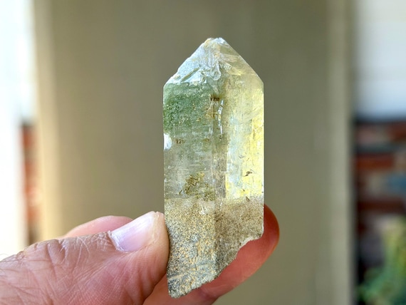 Phantom Dream Quartz, Green Chlorite & Epidote, 45g, Old Find, Dream Work, Past Life Regression, Colombia A833